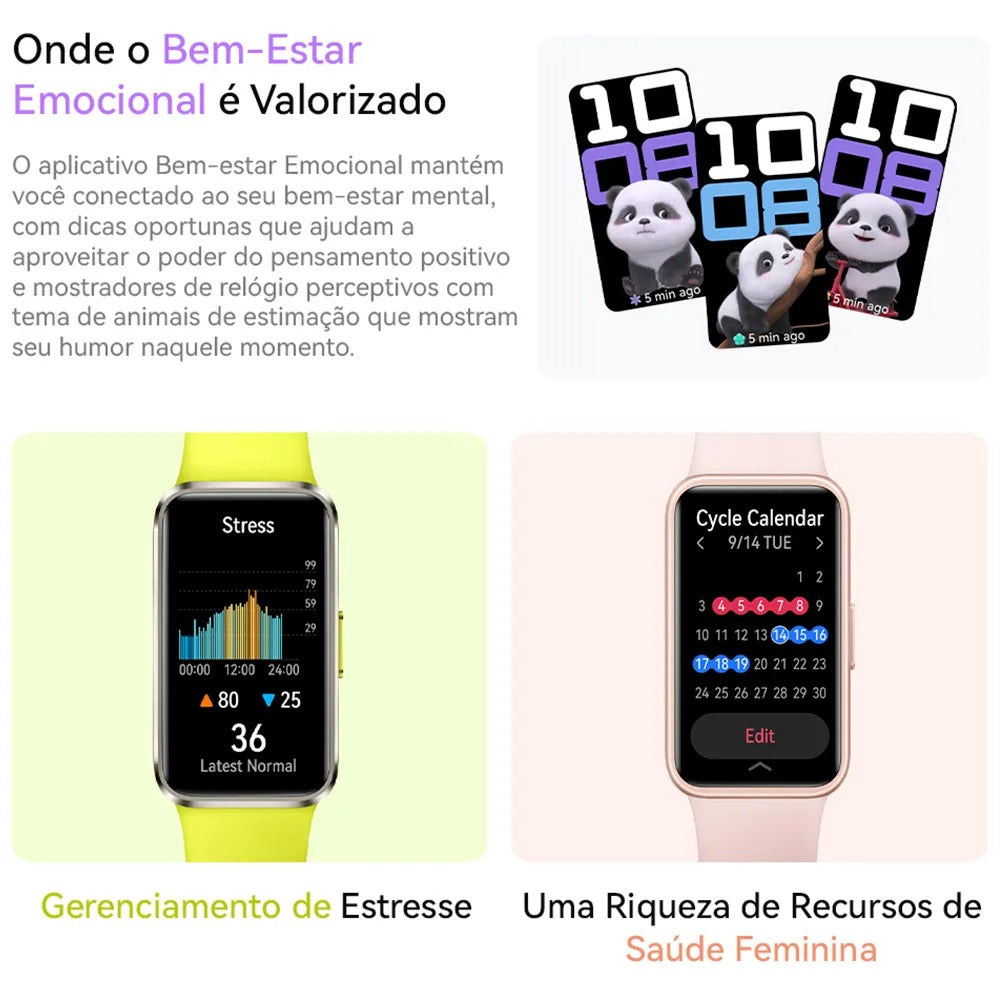 Smartwatch Huawei Band 10 Roxo, com Pulseira em Fluoroelastômero, Bluetooth