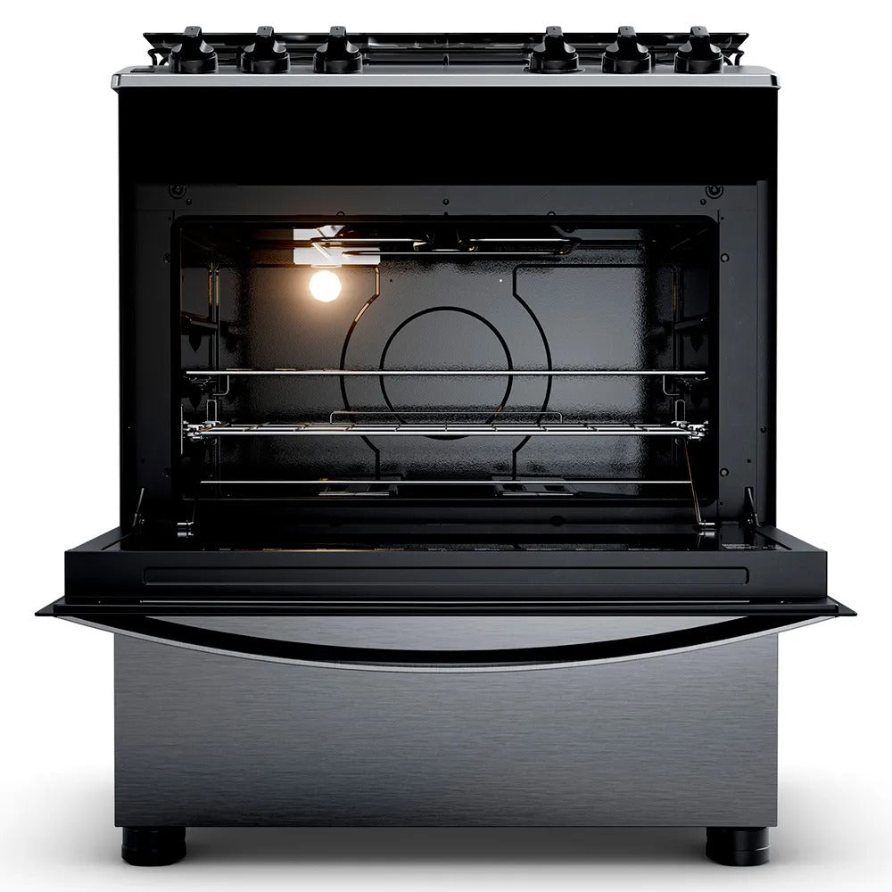 Fogão de Piso Brastemp de 05 Bocas com Turbo Chama e Grill Inox - BFS5GDR