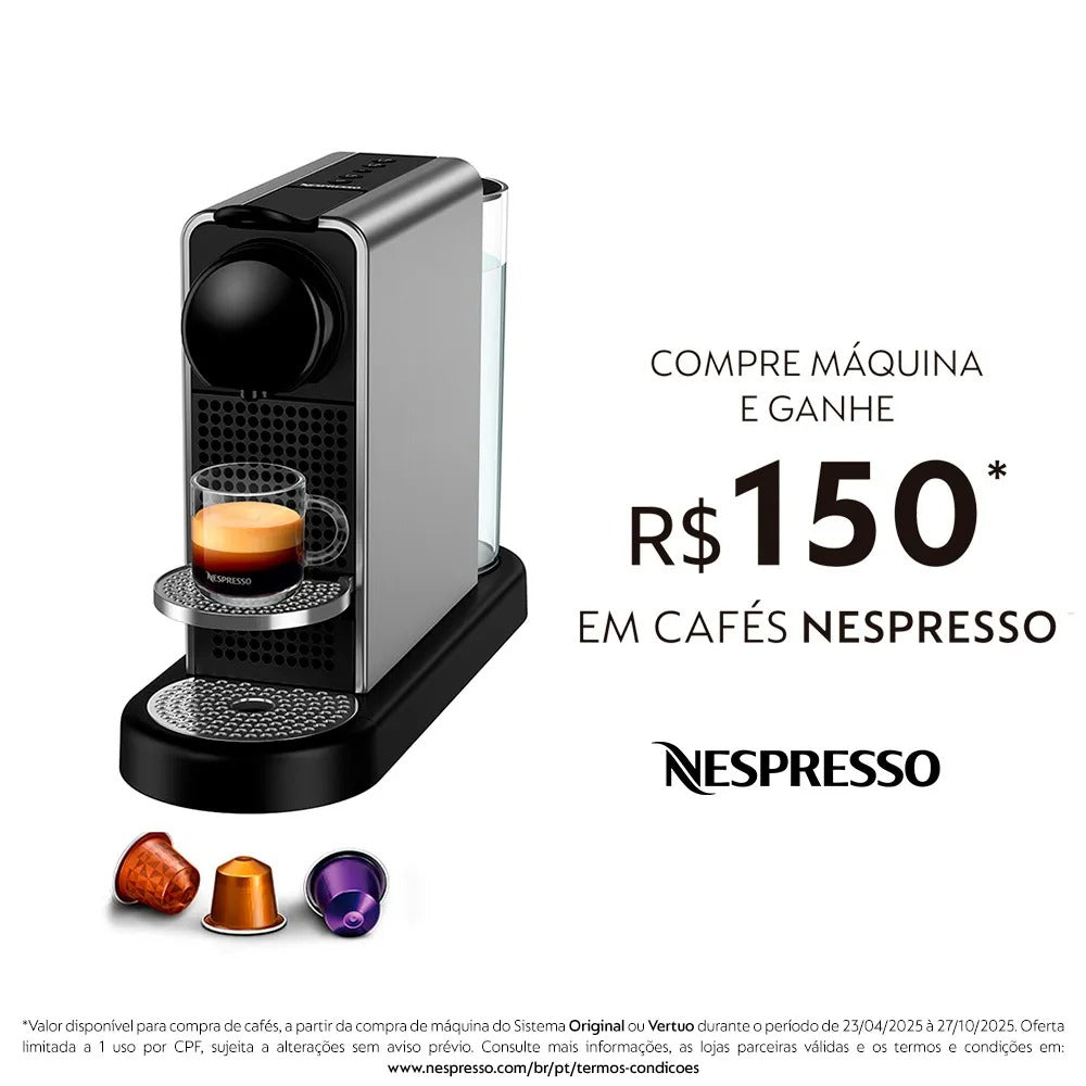 Cafeteira Nespresso CitiZ Platinum Aço Inoxidável para Café Espresso - D140BR