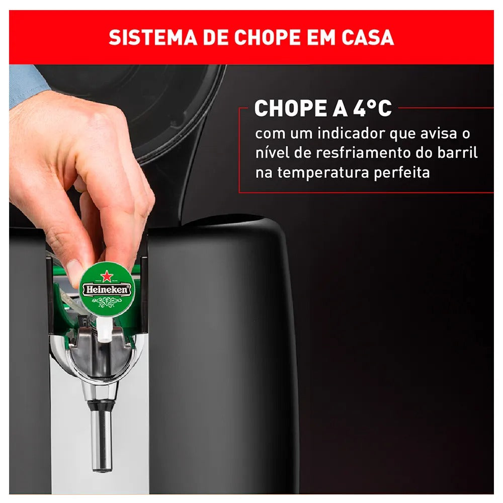 Chopeira Beertender Krups Heineken com Capacidade de 5 Litros Preta - B101_CHOP