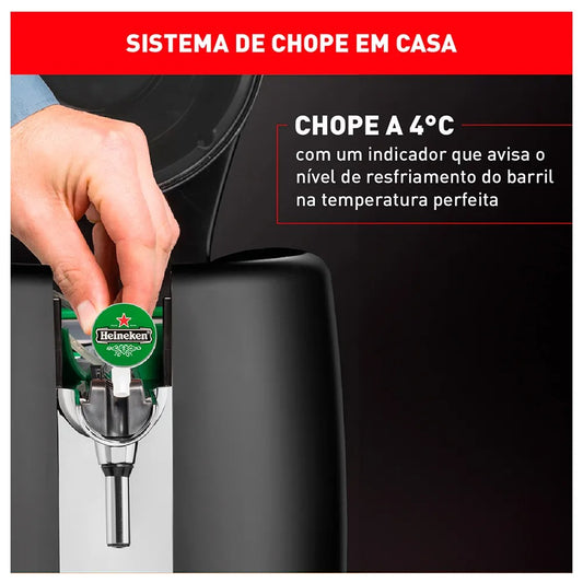 Chopeira Beertender Krups Heineken com Capacidade de 5 Litros Preta - B101_CHOP