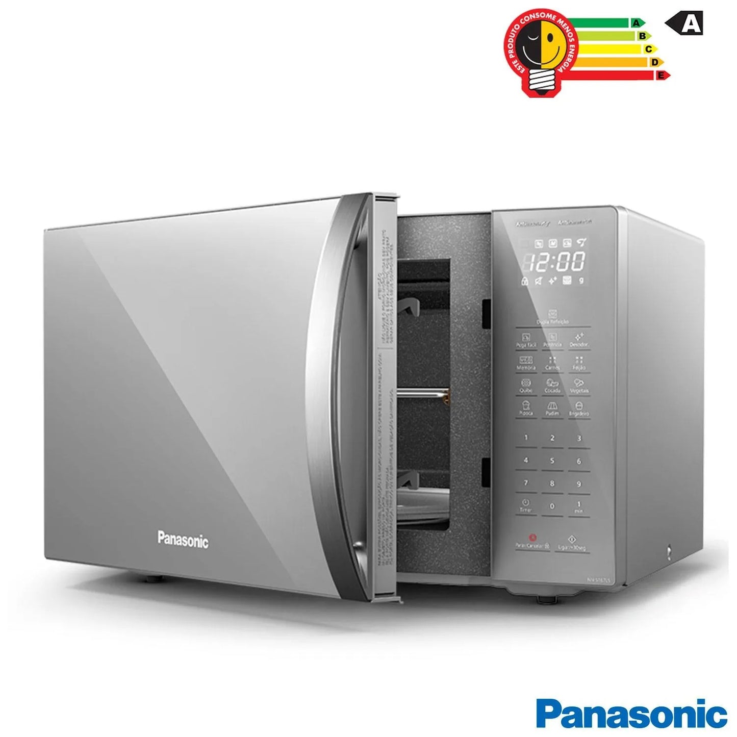 Micro-ondas de Mesa Panasonic com 34 Litros de Capacidade Inox - NN-ST67LSRUN