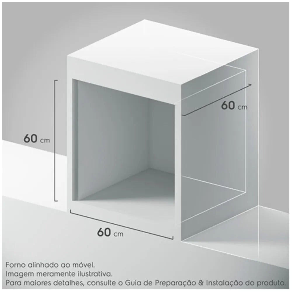Forno a Gás de Embutir Electrolux Efficient com 80 Litros de Capacidade, Grill e Painel Full Touch Preto - OE8GH