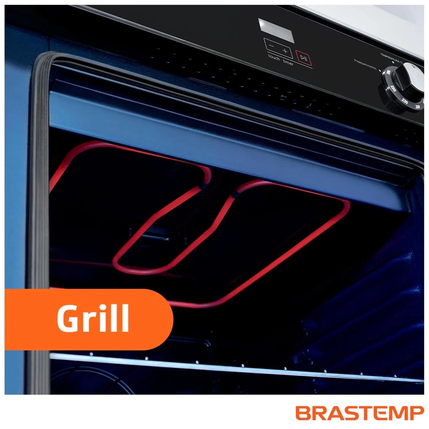 Forno de Embutir a Gás Brastemp 78 Litros Preto com Grill e Timer Touch - BOA84AE