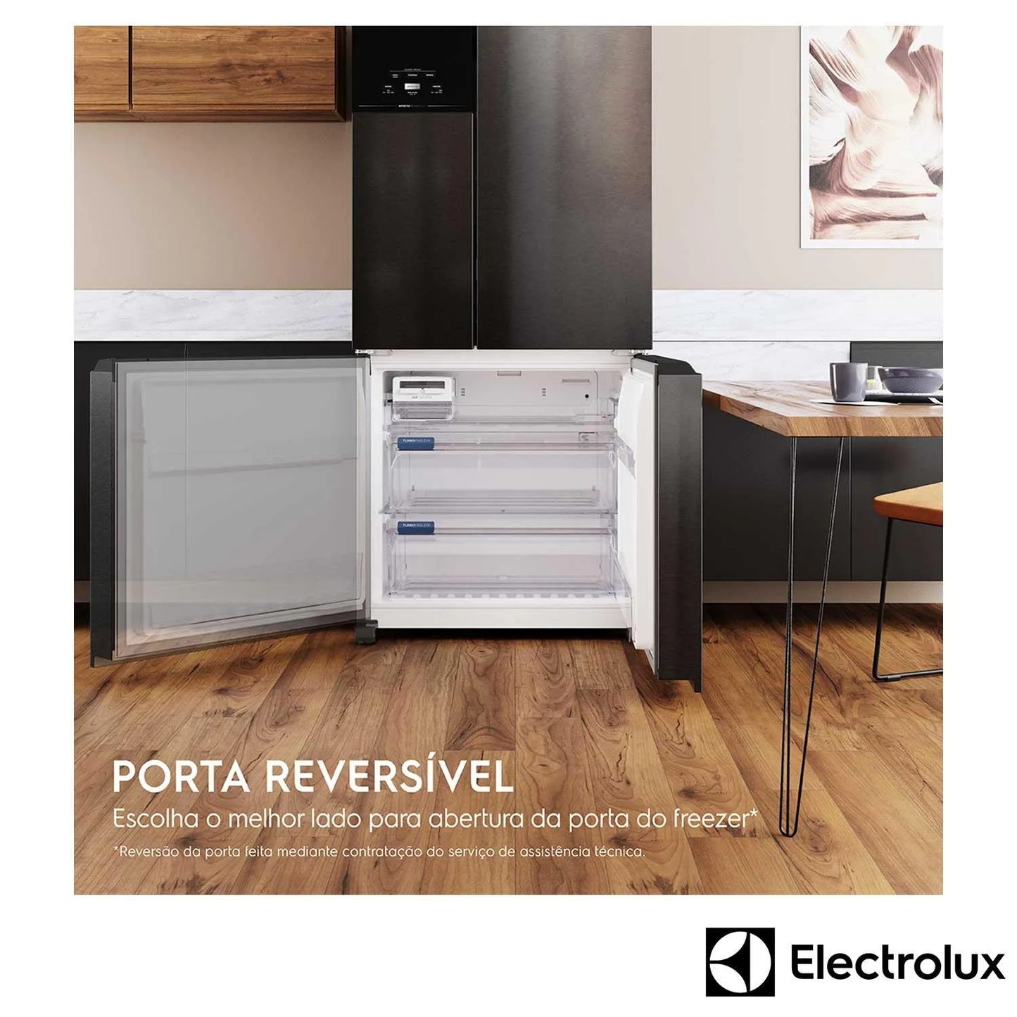 Refrigerador Multidoor Efficient Electrolux 03 Portas Frost Free com 590 Litros AutoSense e Inverter Black IM8B