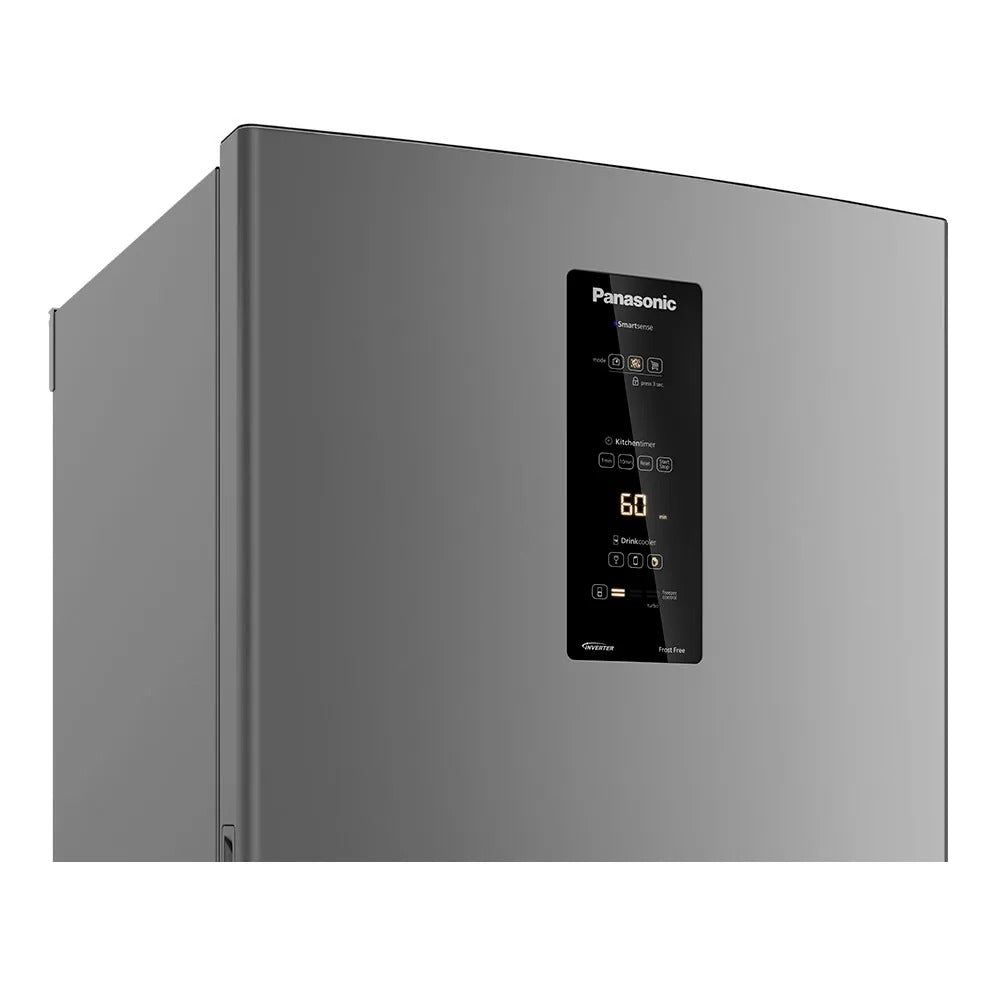 Refrigerador Panasonic de 02 Portas Frost Free com 460 Litros Bottom Freezer Aço Escovado - NRBB64PV