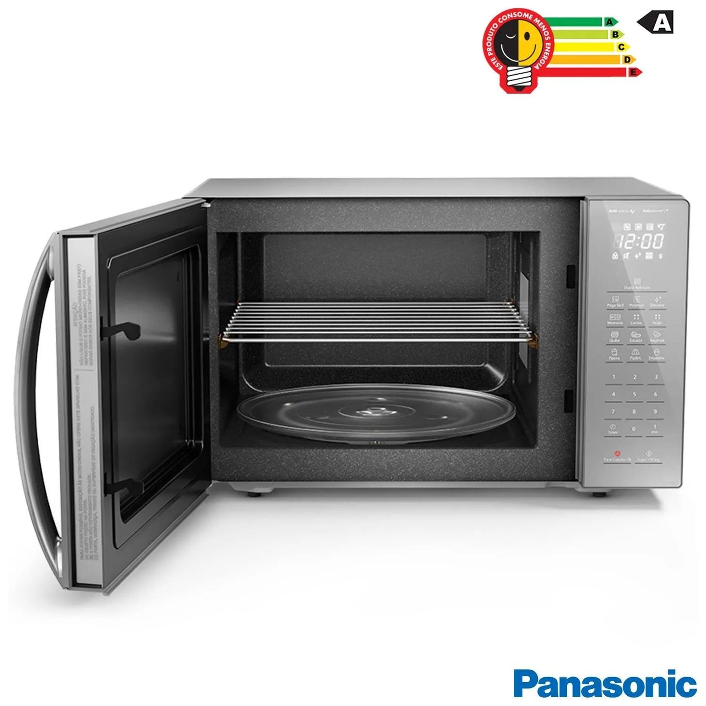 Micro-ondas de Mesa Panasonic com 34 Litros de Capacidade Inox - NN-ST67LSRUN