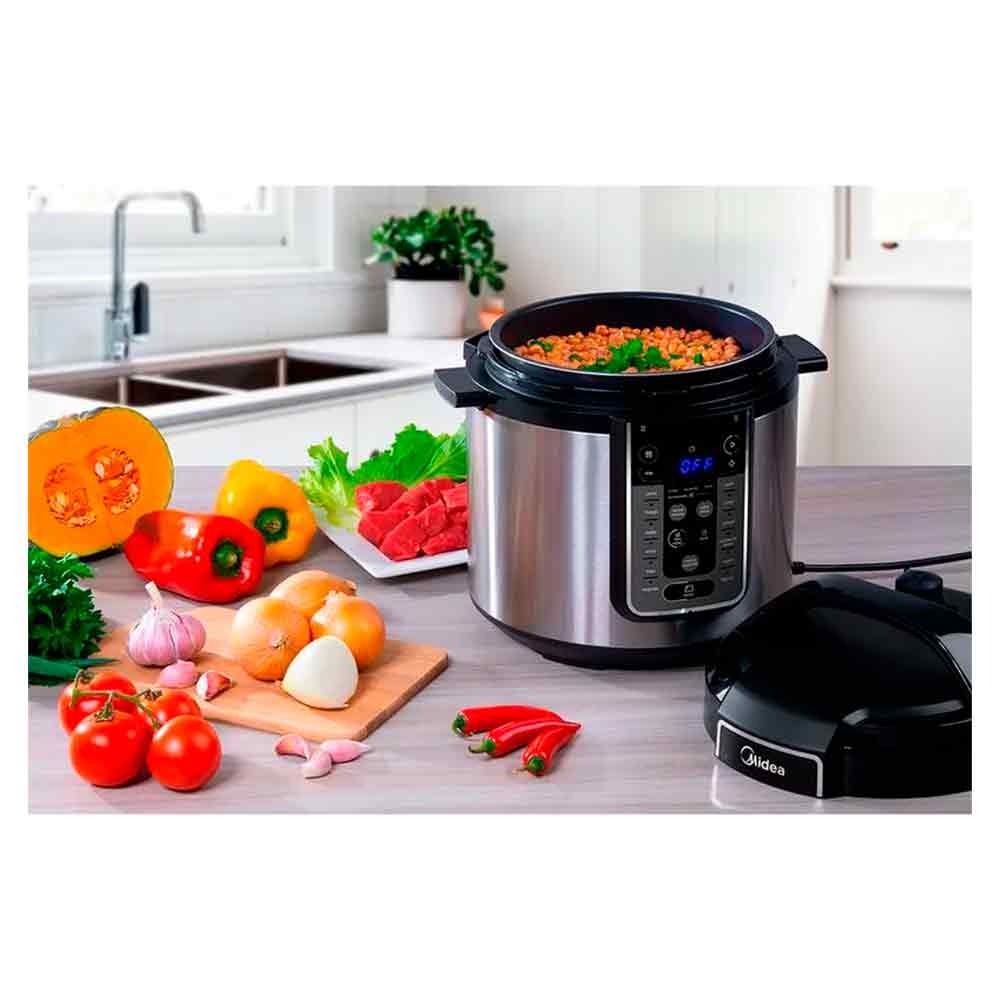 Panela de Pressão Elétrica MasterSteam Midea Preta e Inox - PPG70S