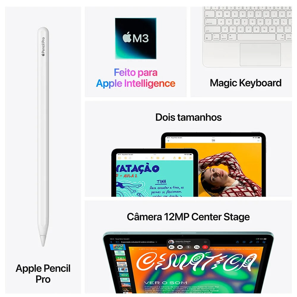 iPad Air Apple Processador M3 (13", Wi-Fi + Cellular, 128GB) - Cinza-espacial