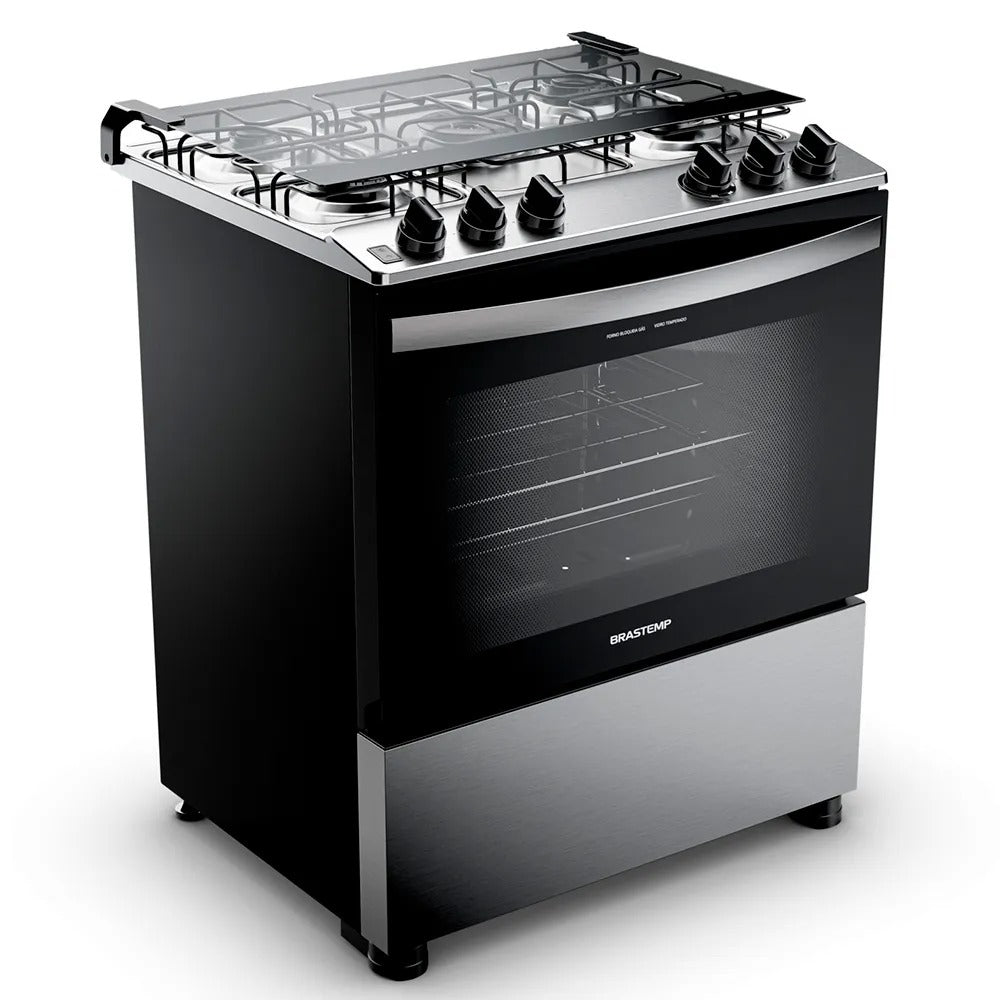 Fogão de Piso Brastemp de 05 Bocas com Turbo Chama e Grill Inox - BFS5GDR