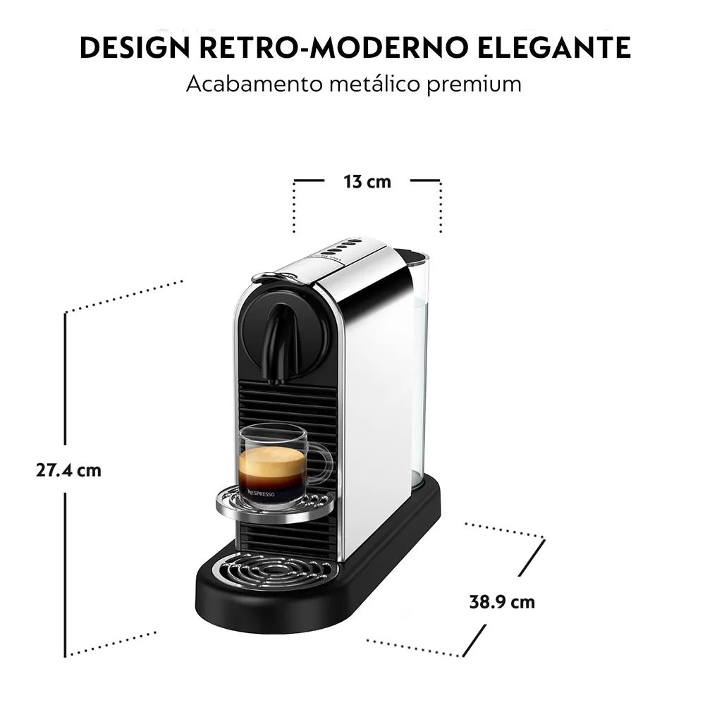 Cafeteira Nespresso CitiZ Platinum Aço Inoxidável para Café Espresso - D140BR
