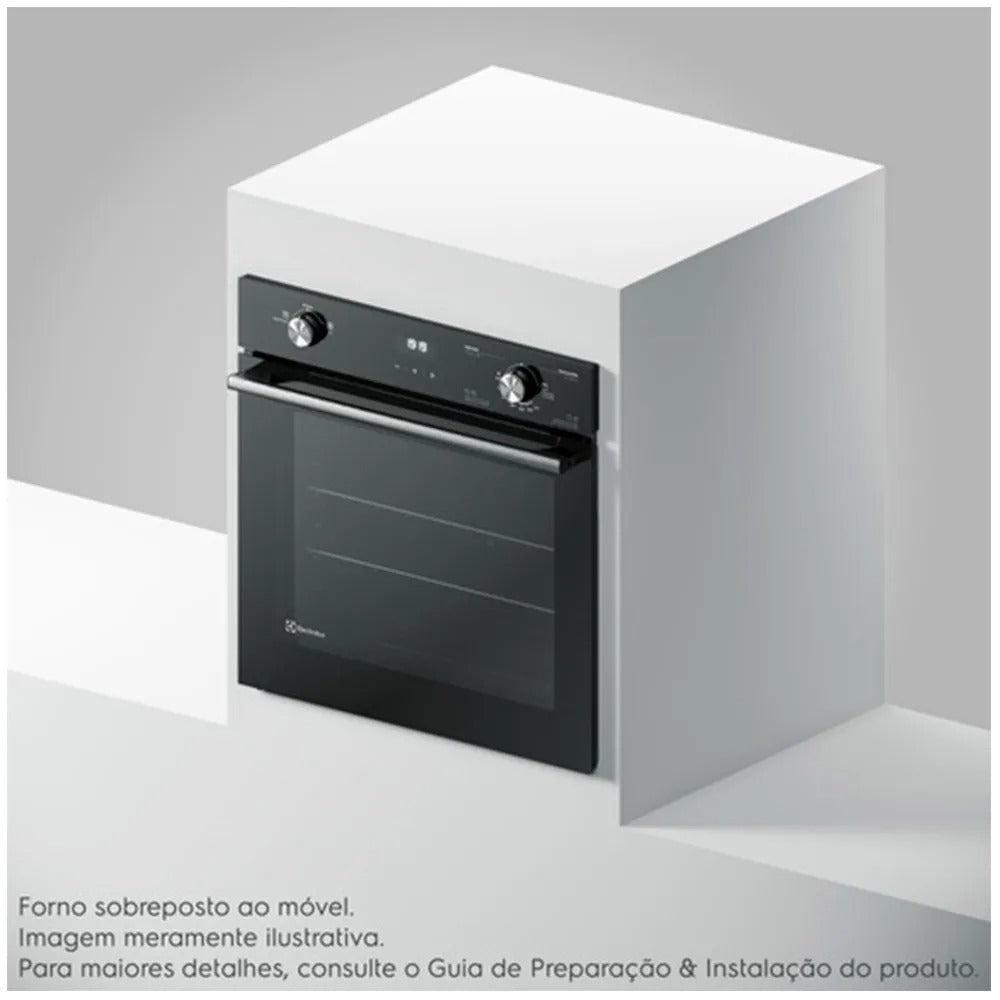 Forno a Gás de Embutir Electrolux Efficient com 80 Litros de Capacidade, Grill e Painel Full Touch Preto - OE8GH
