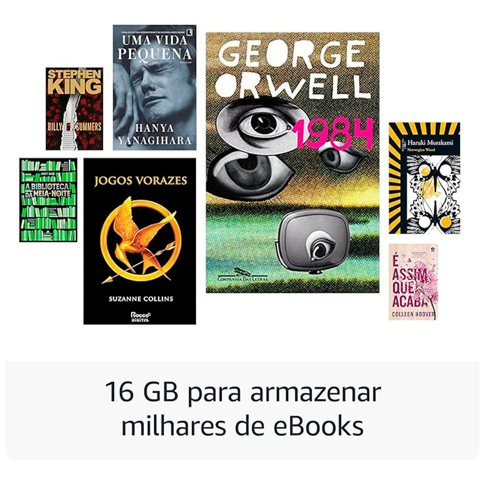 Kindle 16GB modelo2024, tela antirreflexo, troca de página rápida, luz ajustável e bateria longa duração, Cor Preto