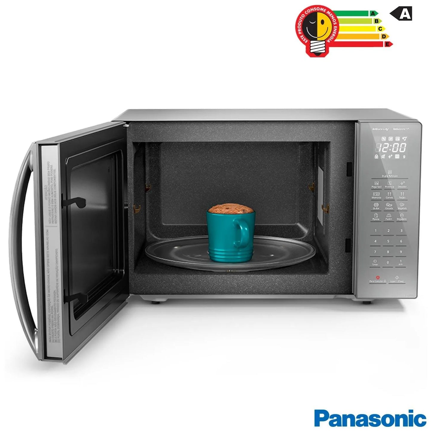 Micro-ondas de Mesa Panasonic com 34 Litros de Capacidade Inox - NN-ST67LSRUN