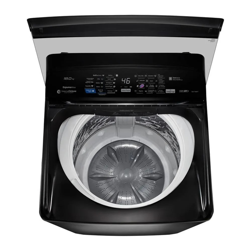 Lavadora de Roupas 18 Kg Panasonic Titânio com 9 Programas de Lavagem - NA-F180P7T