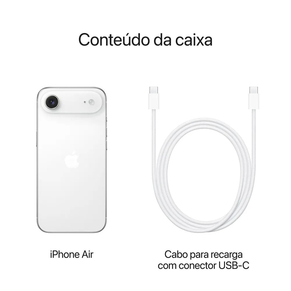 iPhone Air Apple (256GB) Branco-Nuvem, Tela de 6,5", 5G e Câmera de 48MP