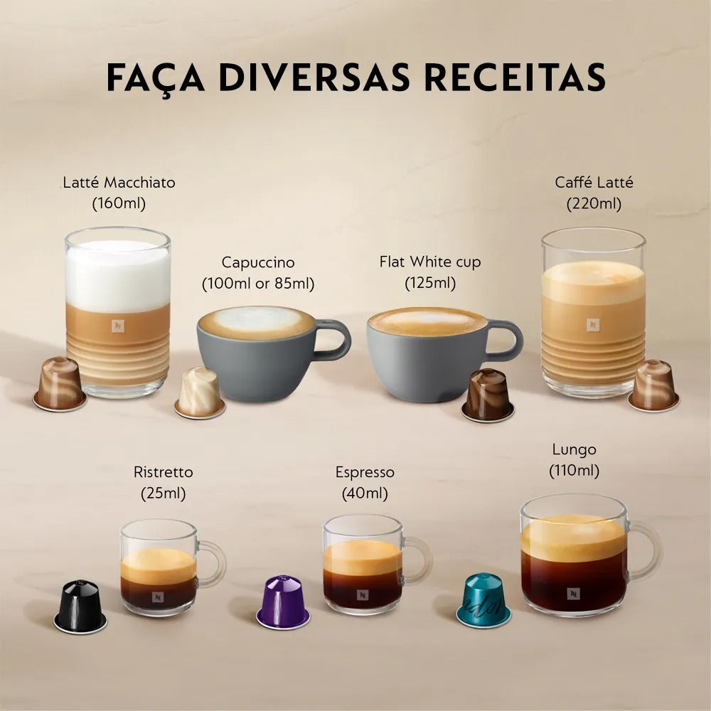 Cafeteira Nespresso Creatista Plus Cromada para Café Espresso - J520-BR-ME-NE
