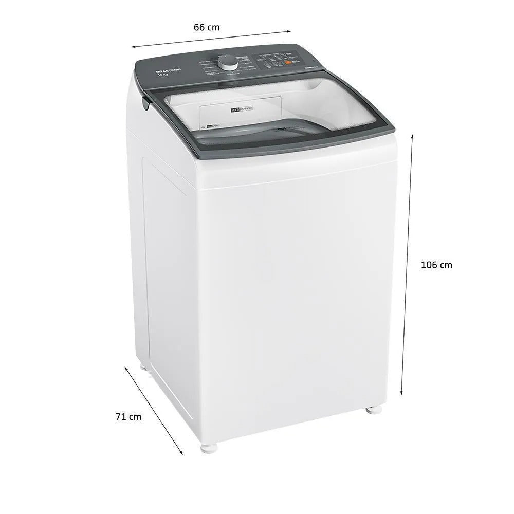 Lavadora de Roupas Brastemp 15 Kg Branca com Ciclo Tira Manchas Advanced e Smart Sensor - BWF15AB