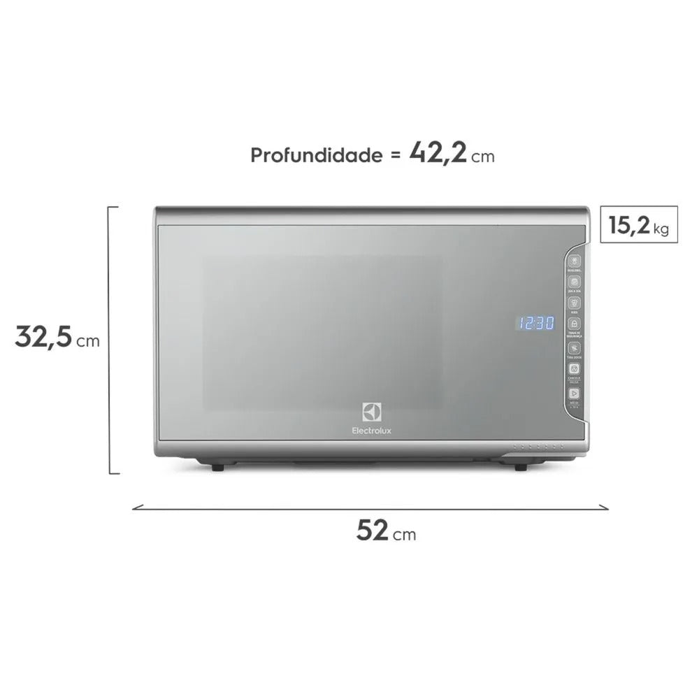 Micro-Ondas Electrolux Prata com Painel Integrado 31L (MI41S)