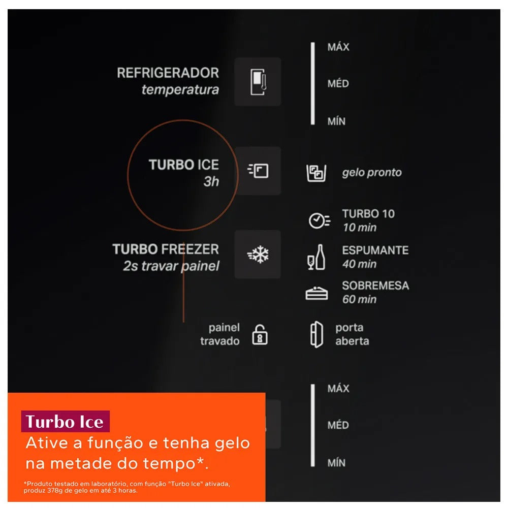 Refrigerador Brastemp Inverse Frost Free A+++ 447 Litros Inox com Smart Flow e Fresh Box - BRE57FK