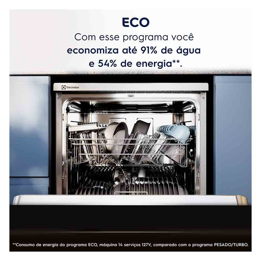 Lava-Louça Electrolux 14 Serviços Inox com Programa Lava e Seca 50' LS14E