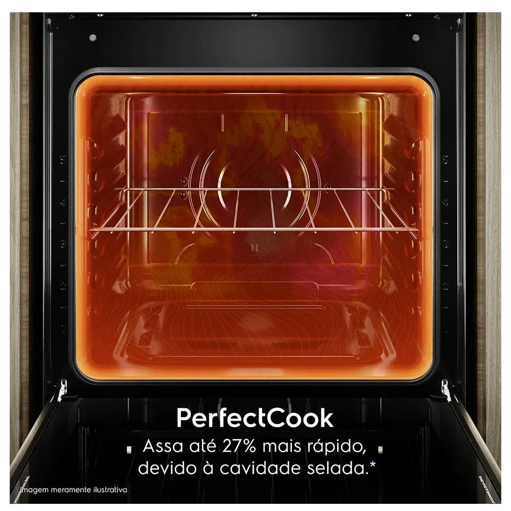 Fogão de Piso Electrolux de 04 Bocas Efficient com PerfectCook Preto - FE4GP