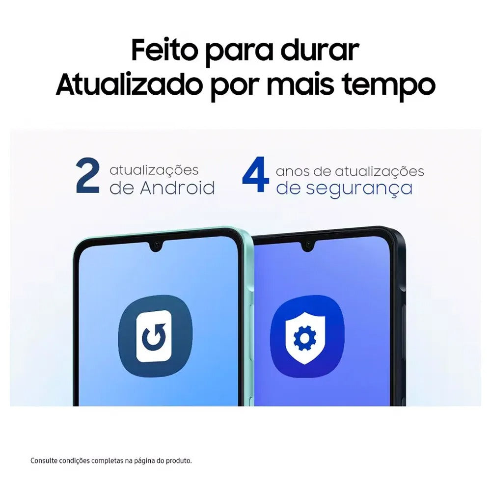 Celular Samsung Galaxy A06 Branco, com Tela de 6,7", 4G, 128GB e Câmera de 50MP + 5MP + 2MP + 2MP - SM-A065MLBGZTO