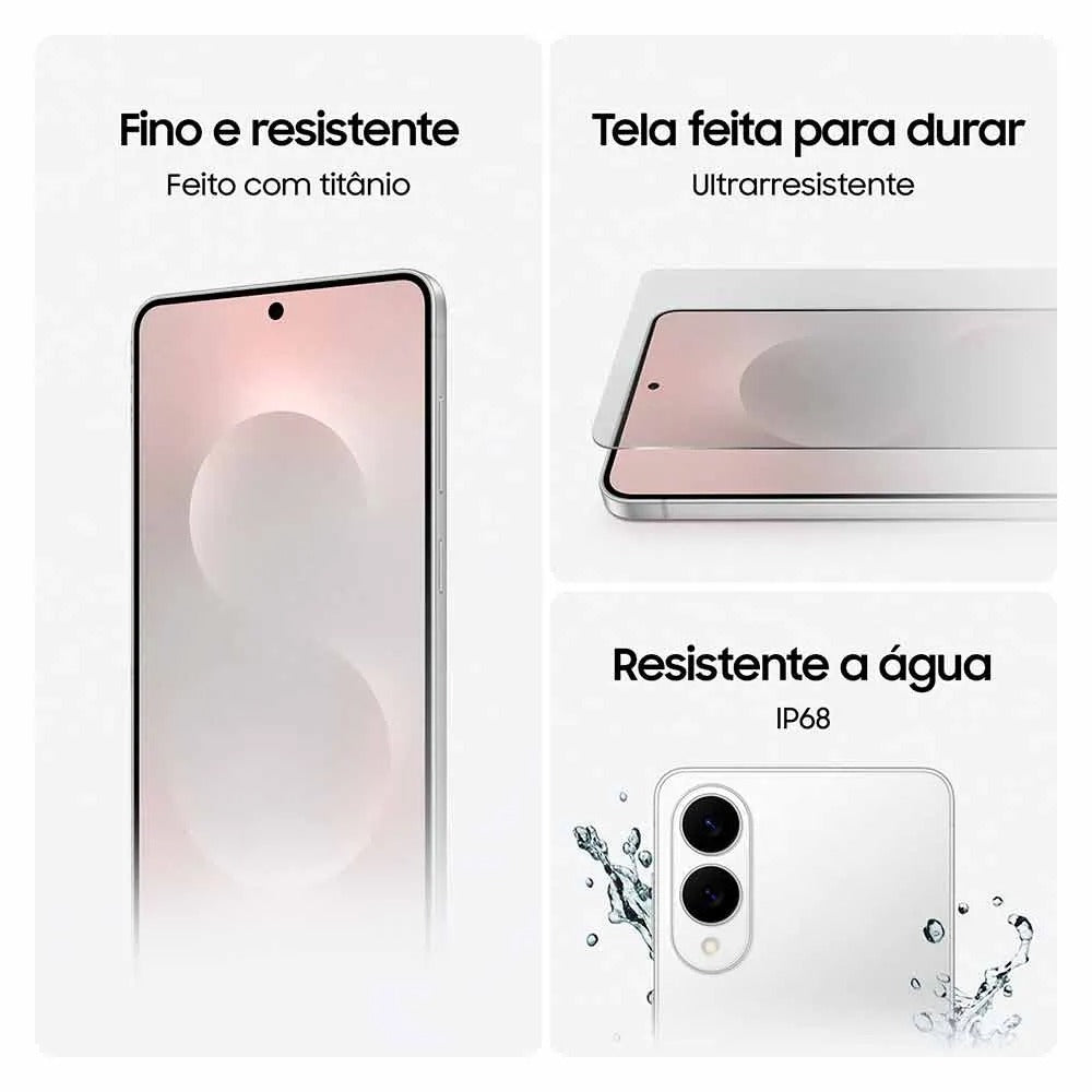 Celular Samsung Galaxy S25 Edge 5G Titânio Jetblack, 512GB, 12GB RAM e Câmera Dupla de 200MP + 12MP