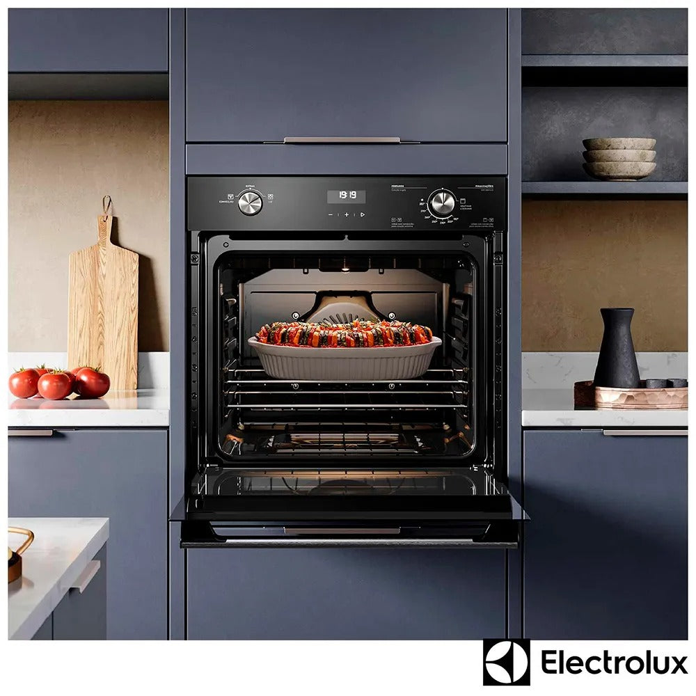 Forno a Gás de Embutir Electrolux Efficient com 80 Litros de Capacidade, Grill e Painel Full Touch Preto - OE8GH