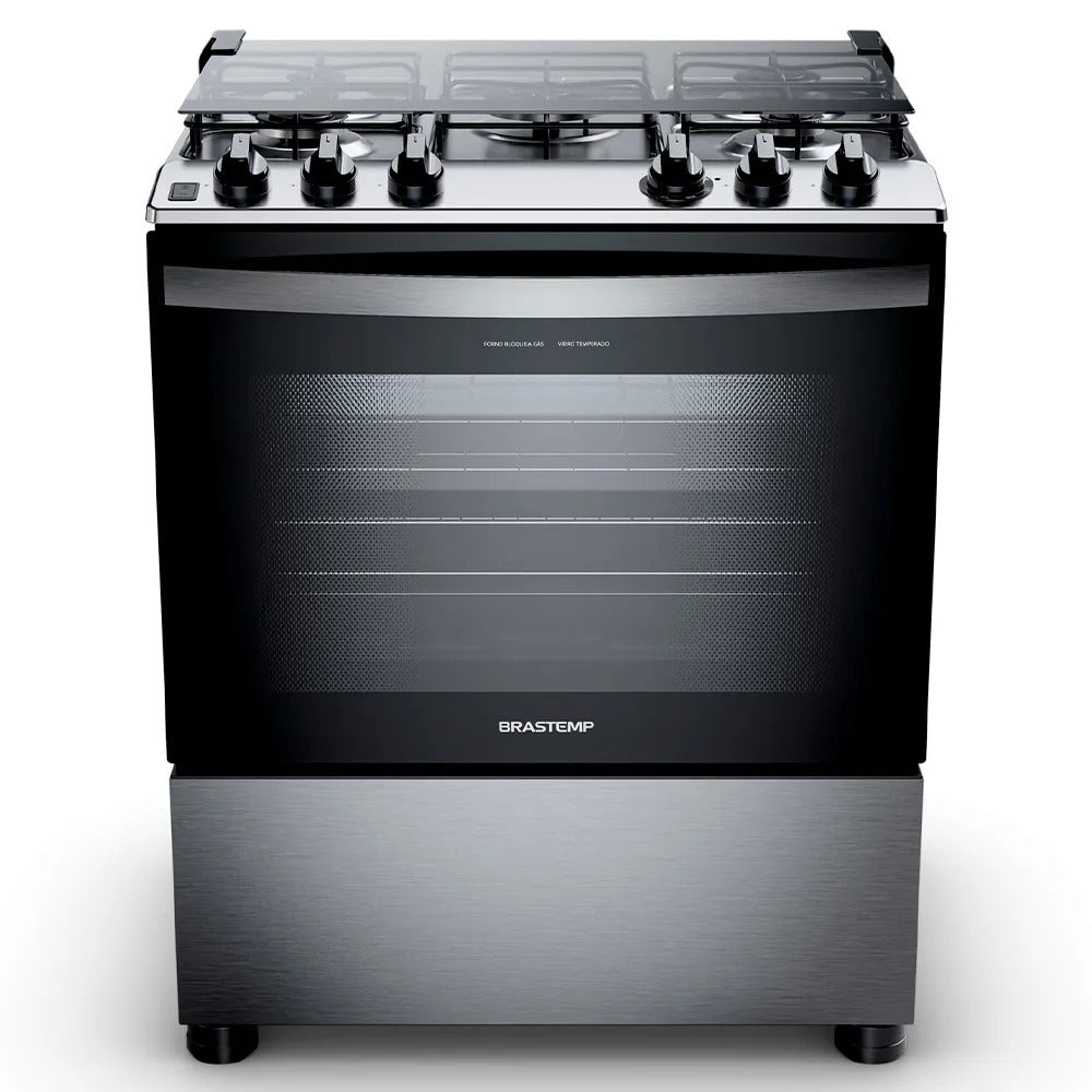 Fogão de Piso Brastemp de 05 Bocas com Turbo Chama e Grill Inox - BFS5GDR