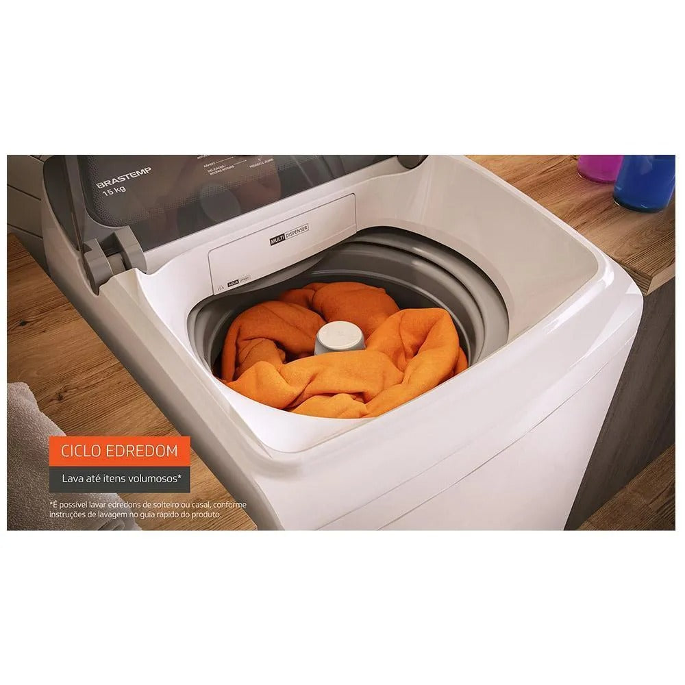 Lavadora de Roupas Brastemp 15 Kg Branca com Ciclo Tira Manchas Advanced e Smart Sensor - BWF15AB