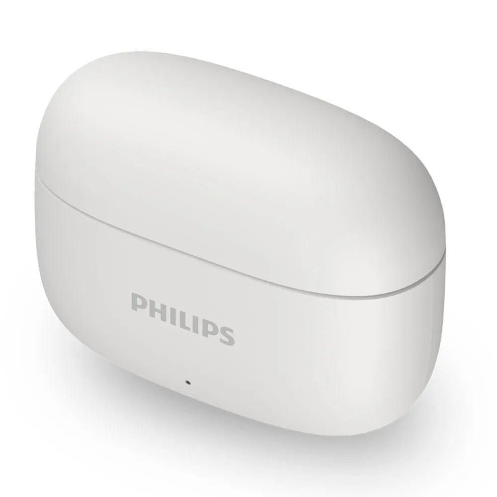 Fone de Ouvido Sem Fio Bluetooth Philips TWS Intra-auricular Branco com Microfone, IPX4