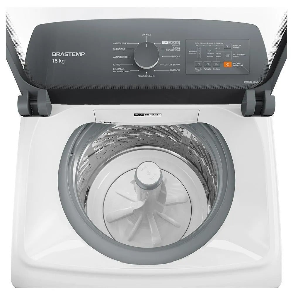 Lavadora de Roupas Brastemp 15 Kg Branca com Ciclo Tira Manchas Advanced e Smart Sensor - BWF15AB