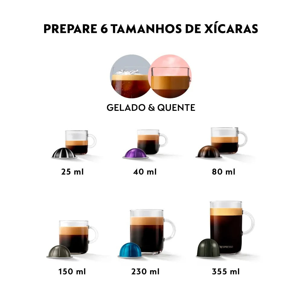Cafeteira Nespresso Vertuo POP Preta para Café Espresso Manual - GCV2BR