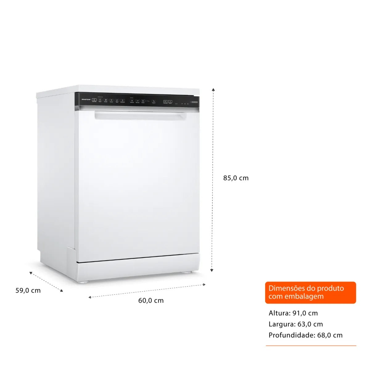 Lava-louças 15 Serviços Brastemp Branca com Smart Sensor - BLF61AB