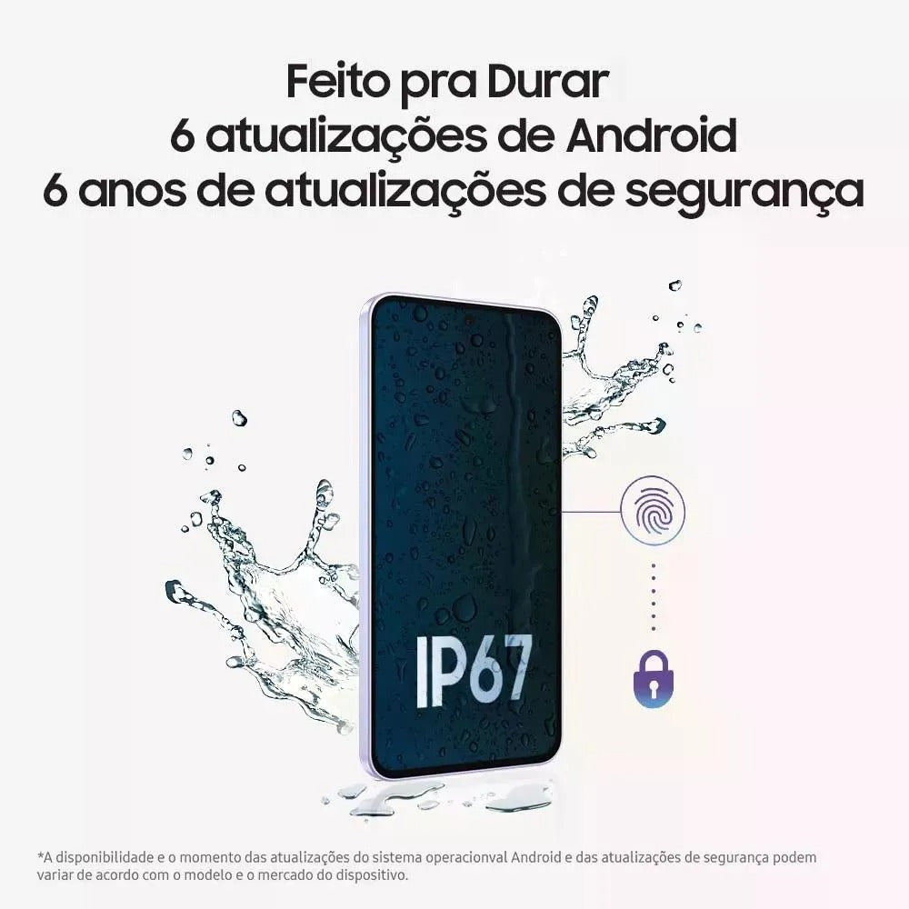 Celular Samsung Galaxy A26 5G 256GB, 8GB RAM, Câmera de 50MP, IP67, Tela Super AMOLED 6.7", NFC