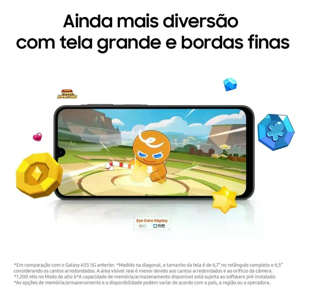 Celular Samsung Galaxy A26 5G 256GB, 8GB RAM, Câmera de 50MP, IP67, Tela Super AMOLED 6.7", NFC