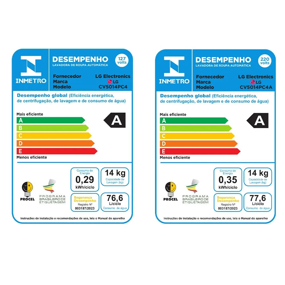 Lava e Seca Smart LG VC4 14kg Inox Look com AIDD™ CV5014PC4