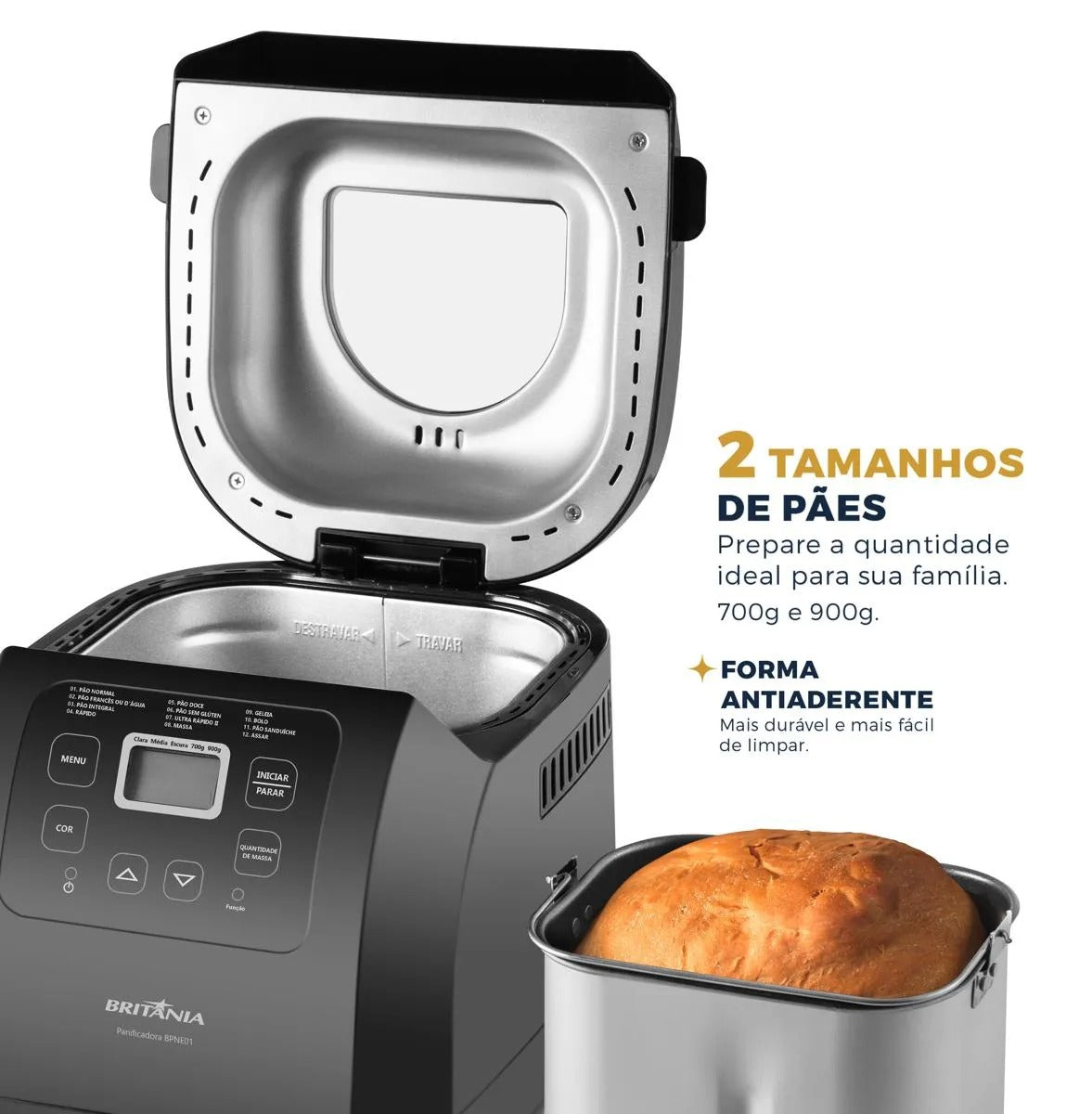 Panificadora Britânia Digital 12 Programas 3L BPNE01