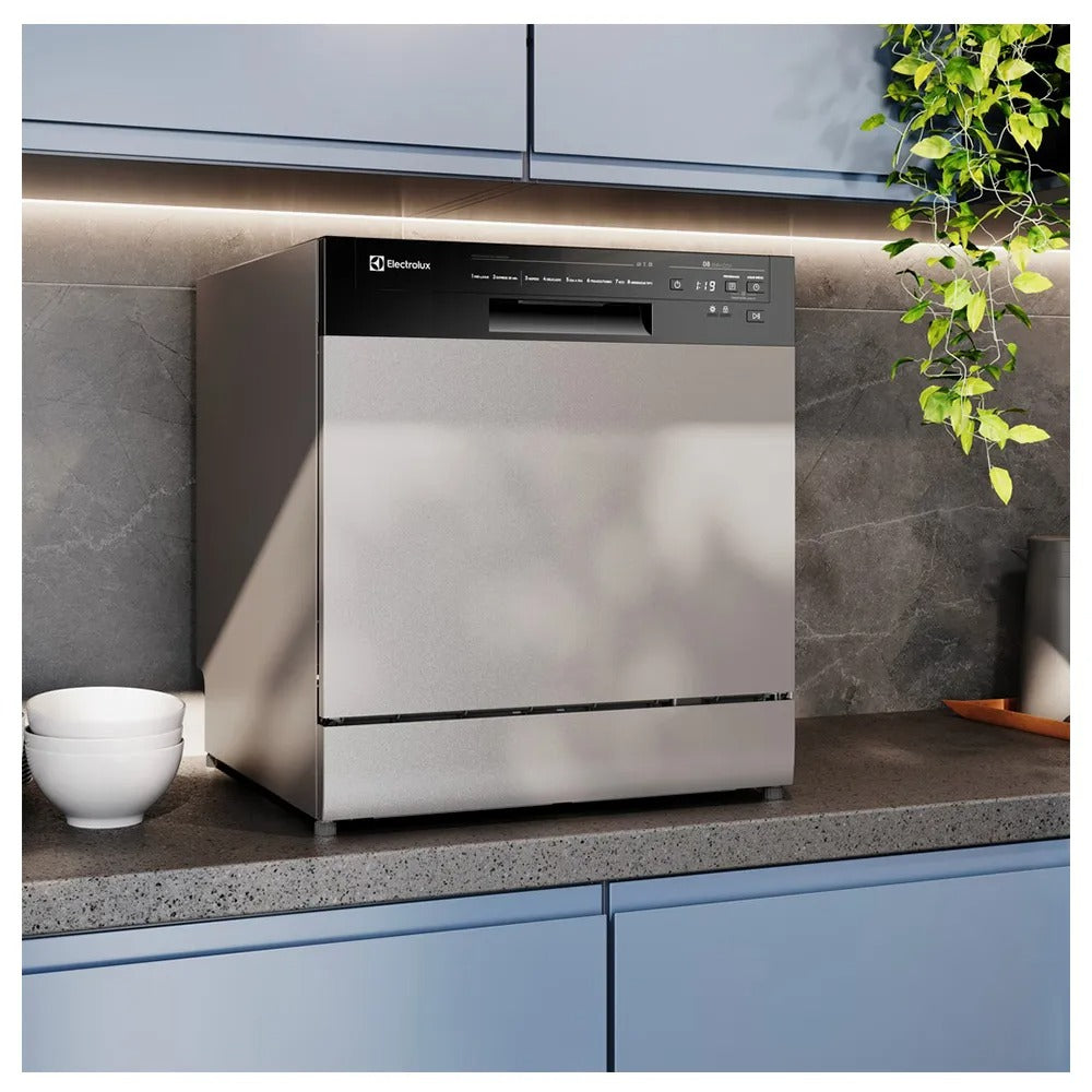Lava-Louça Electrolux Inox com 8 Serviços, 8 Programas de Lavagem - LS08E