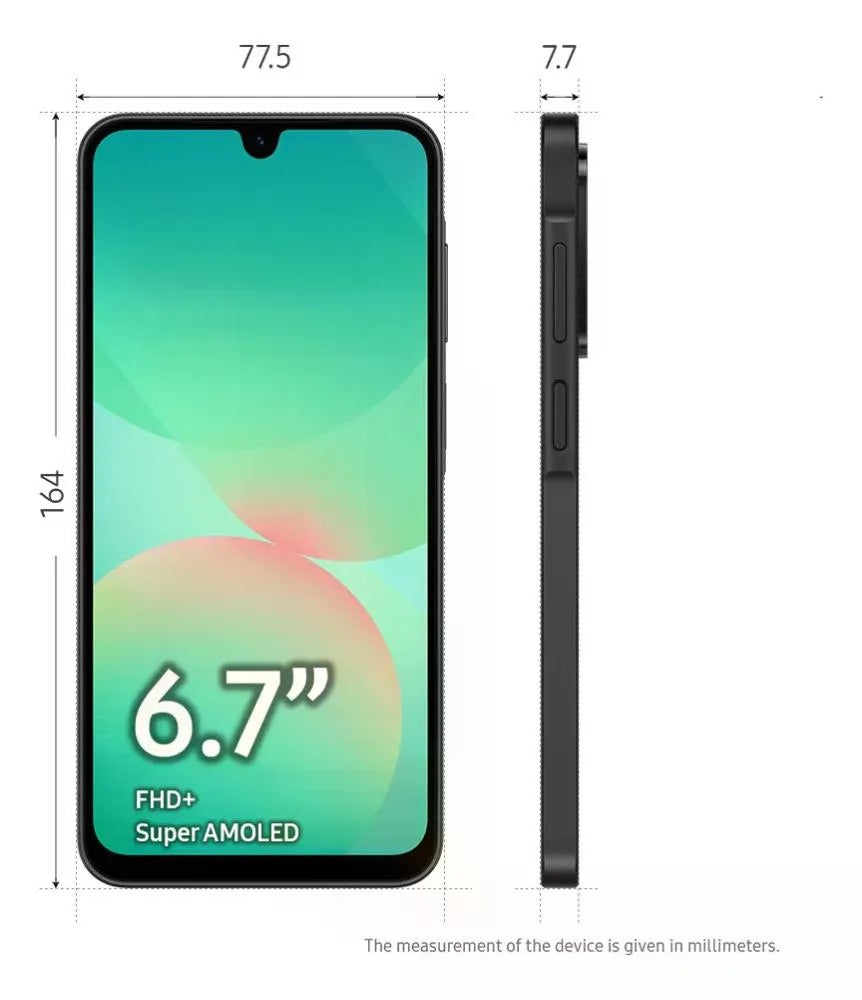 Celular Samsung Galaxy A26 5G 256GB, 8GB RAM, Câmera de 50MP, IP67, Tela Super AMOLED 6.7", NFC